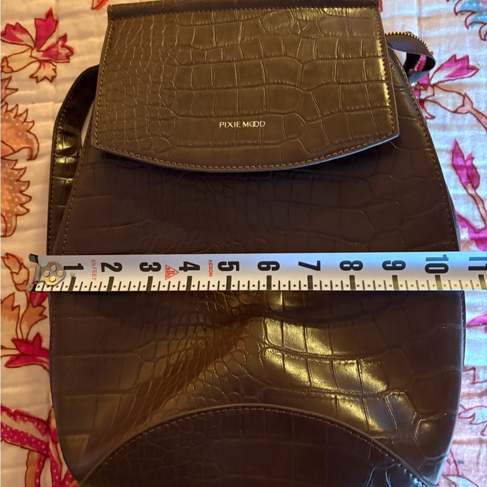 Pixie Mood Croc-Embossed Chocolate Backpack - image 7
